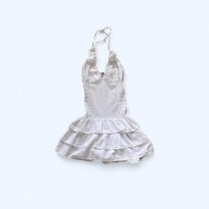 White Halter Neck Rara Dress size‎ L by Cotton Natural